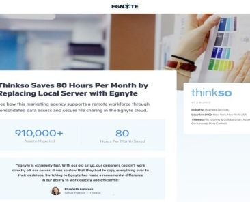 Thinkso Saves 80 Hours Per Month by Replacing Local Server with Egnyte