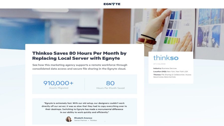 Thinkso Saves 80 Hours Per Month by Replacing Local Server with Egnyte