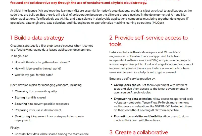 Top 5 considerations for your AI/ML platform