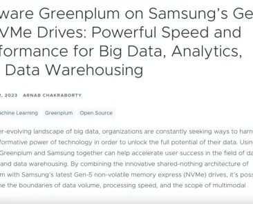 VMware Greenplum on Samsung's Gen-5 NVMe Drives