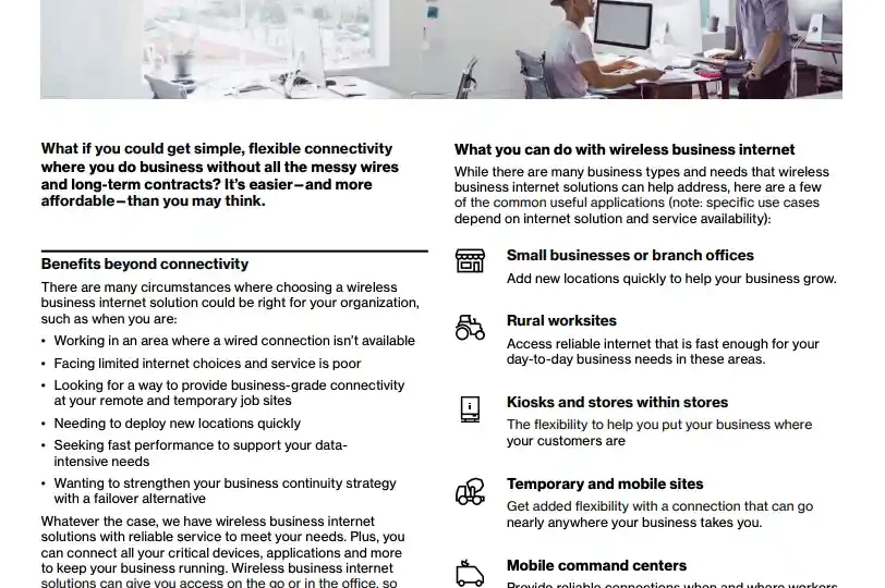 Wireless business internet