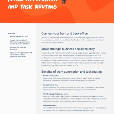 WORK AUTOMATION AND TASK ROUTING